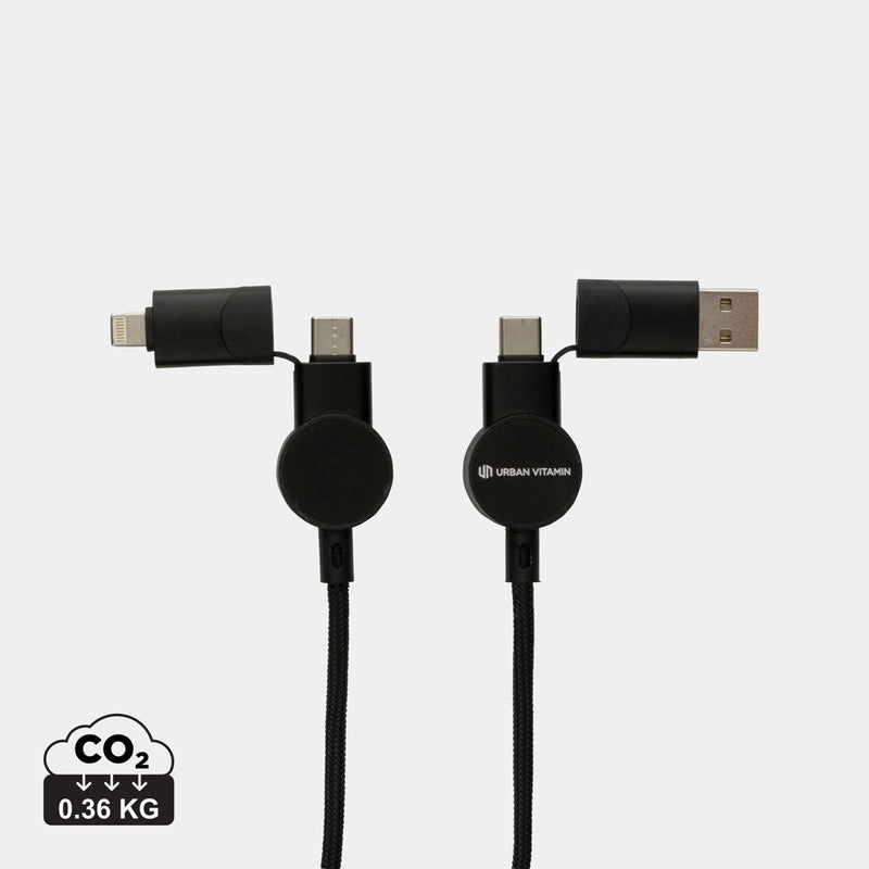 Load image into Gallery viewer, Oakland RCS recycled plastic 6-in-1 fast charging 45W cable - Custom Wood Designs
