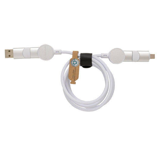 Oakland RCS recycled plastic 6-in-1 fast charging 45W cable - Custom Wood Designs