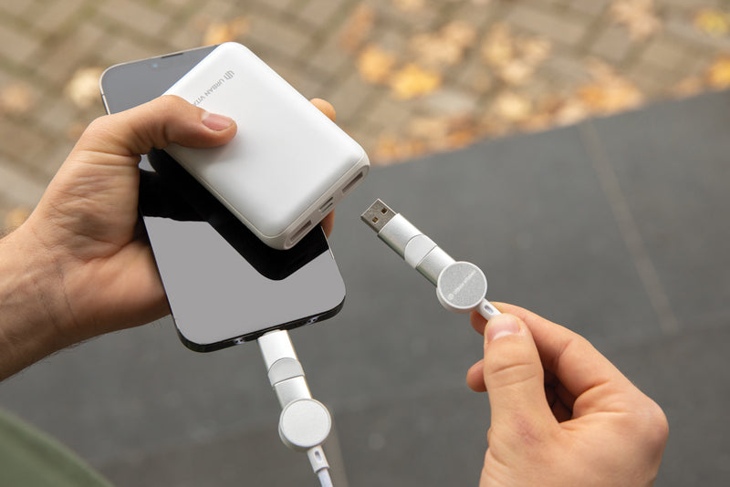 Load image into Gallery viewer, Oakland RCS recycled plastic 6-in-1 fast charging 45W cable - Custom Wood Designs
