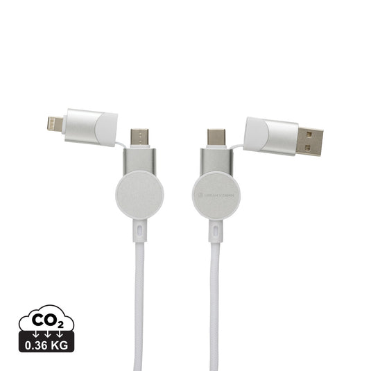 Oakland RCS recycled plastic 6-in-1 fast charging 45W cable - Custom Wood Designs