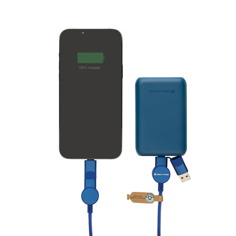 Load image into Gallery viewer, Oakland RCS recycled plastic 6-in-1 fast charging 45W cable - Custom Wood Designs
