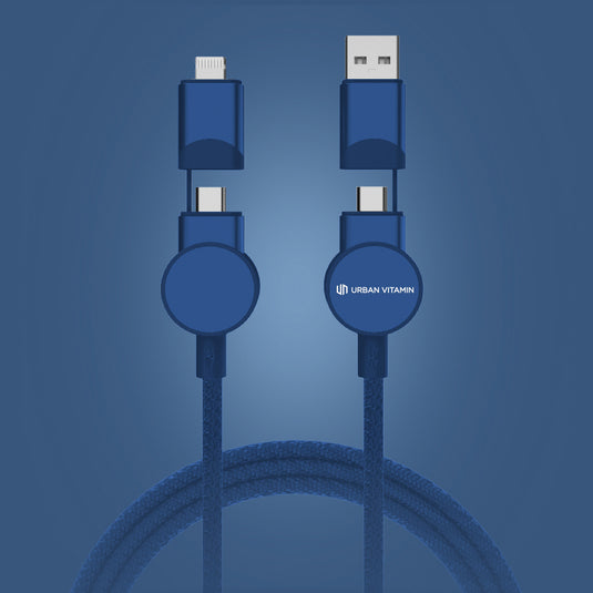 Oakland RCS recycled plastic 6-in-1 fast charging 45W cable - Custom Wood Designs