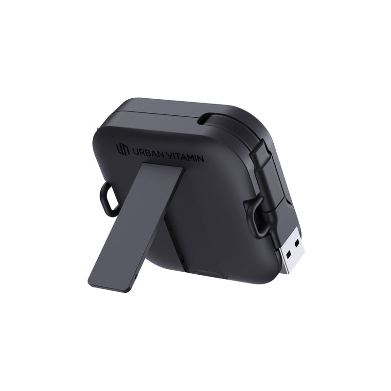 Load image into Gallery viewer, Urban Vitamin San Jose 100W stand with retractable cable for phone and tablet accessories, shown holding a device.
