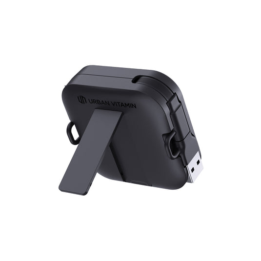 Urban Vitamin San Jose 100W stand with retractable cable for phone and tablet accessories, shown holding a device.