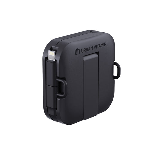 Urban Vitamin San Jose 100W stand with retractable cable for phones and tablets, featuring a sleek modern design and adjustable support.