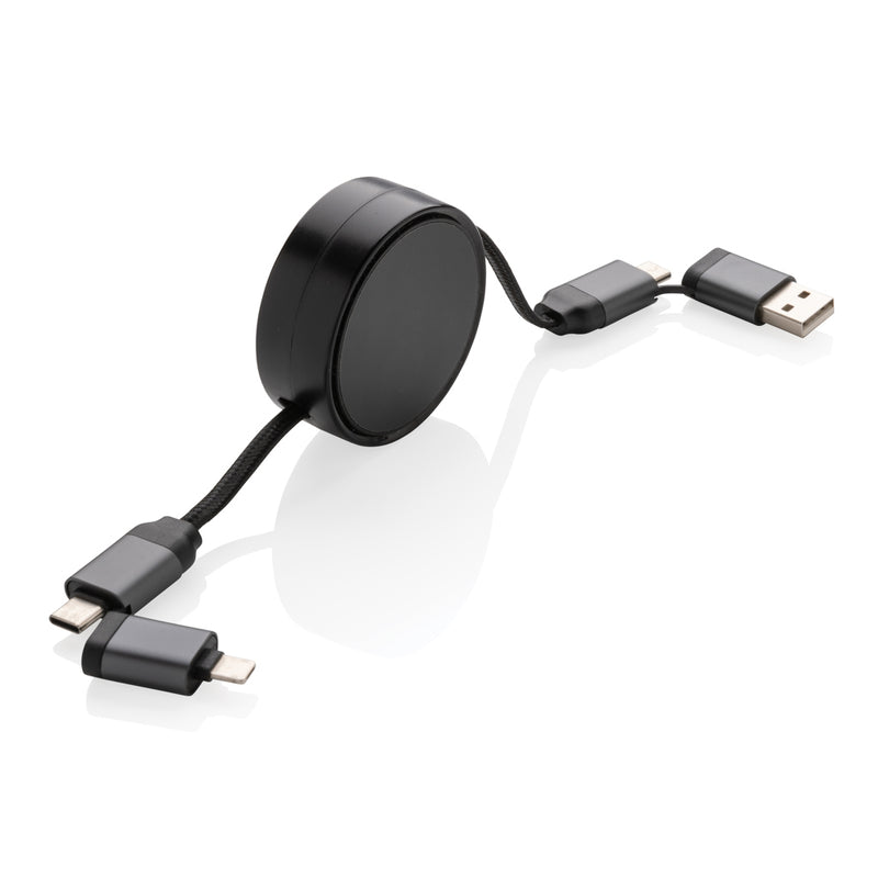 Load image into Gallery viewer, XD Xclusive Terra RCS recycled aluminium 6-in-1 45W cable for phone and tablet charging and data transfer.
