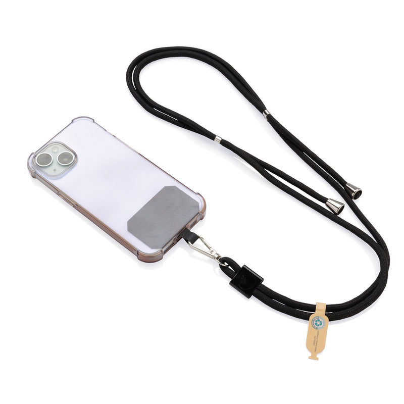 Load image into Gallery viewer, XD Collection CarryLoop RCS recycled PET adjustable phone holder lanyard with clip and strap for phones and tablets.
