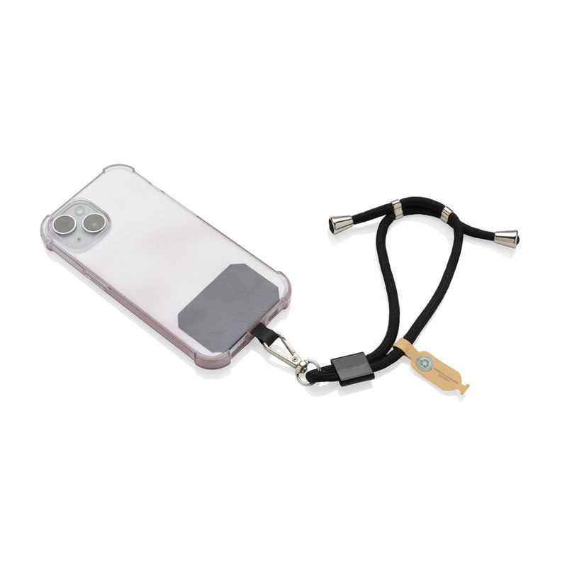 Load image into Gallery viewer, XD Collection CarryLoop RCS recycled PET adjustable phone holder wristlet showing the sleek strap and compact design.
