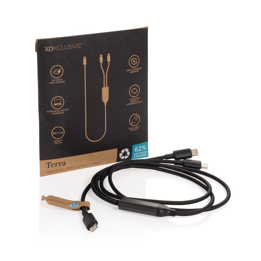 Terra 100W RCS Dual USB C output cable - Custom Wood Designs