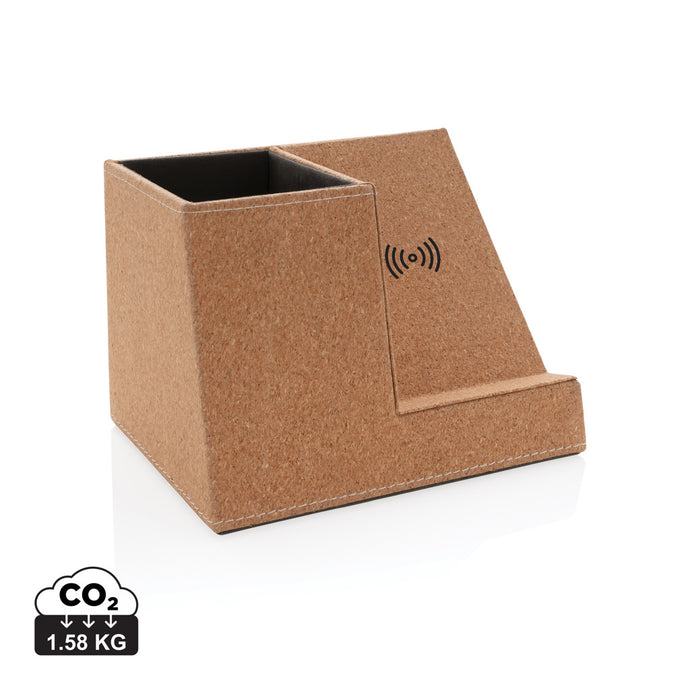 Cork pen holder and 5W wireless charger - Custom Wood Designs