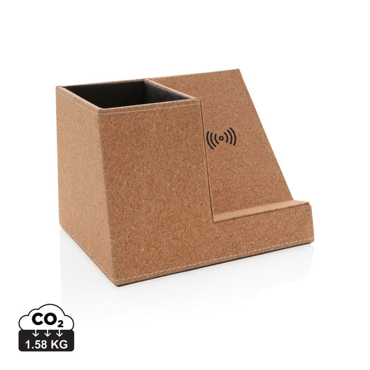 Cork pen holder and 5W wireless charger - Custom Wood Designs