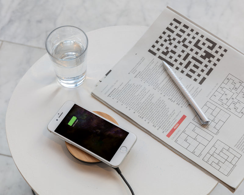 Load image into Gallery viewer, Bamboo X 5W wireless charger - Custom Wood Designs
