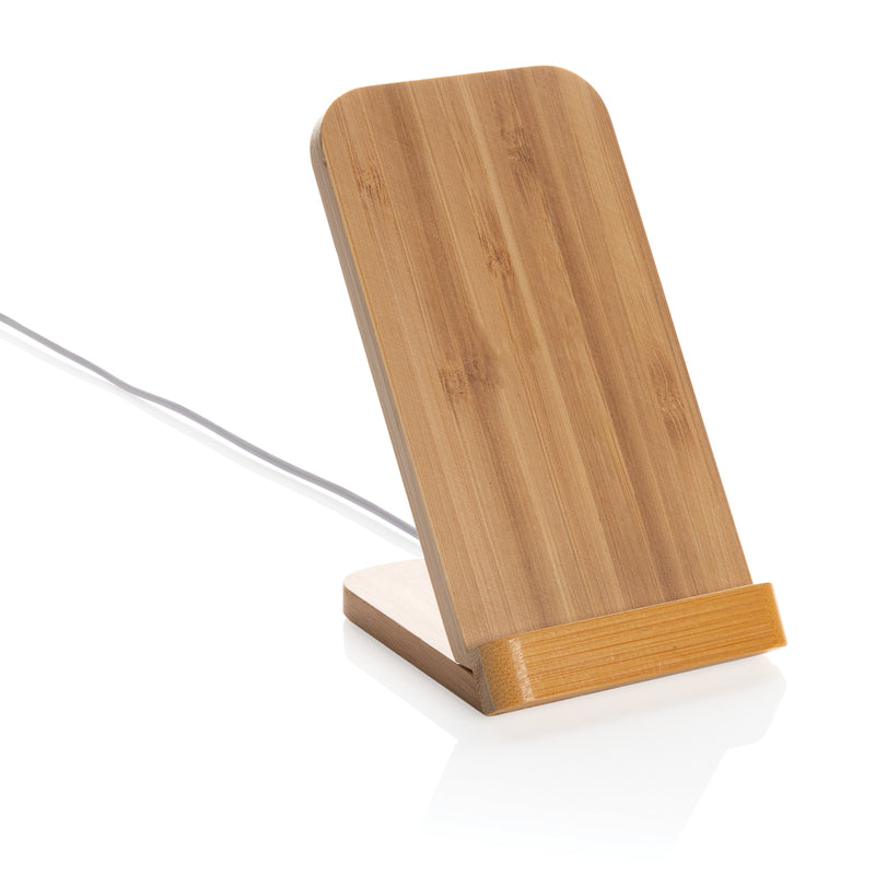 Load image into Gallery viewer, Bamboo 5W wireless charging stand - Custom Wood Designs
