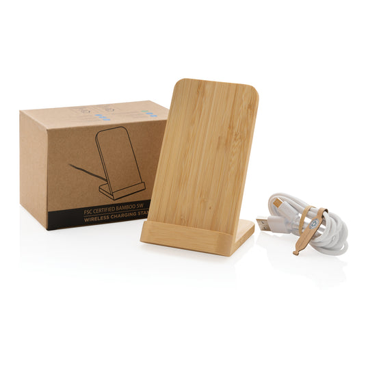 Bamboo 5W wireless charging stand - Custom Wood Designs