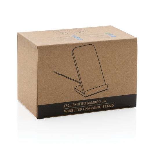 Bamboo 5W wireless charging stand - Custom Wood Designs