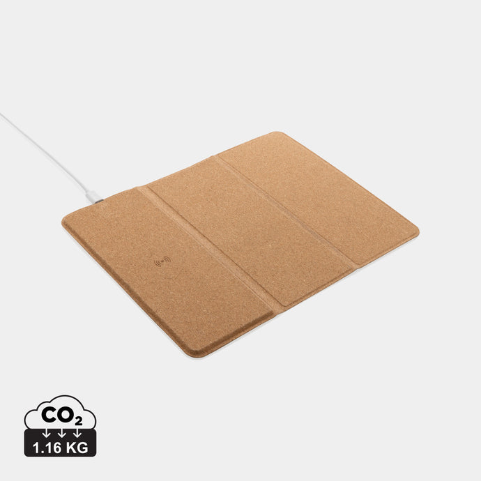 10W wireless charging cork mousepad and stand - Custom Wood Designs