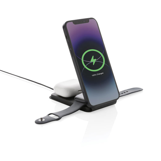 Swiss Peak RCS rPU 15W  3-in-1 magnetic wireless charger - Custom Wood Designs