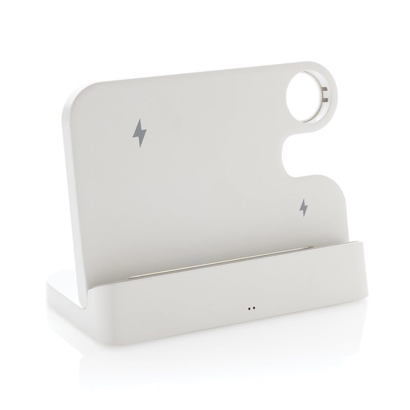 Load image into Gallery viewer, Joltz RCS recycled plastic dual 15W charger with iWatch slot - Custom Wood Designs
