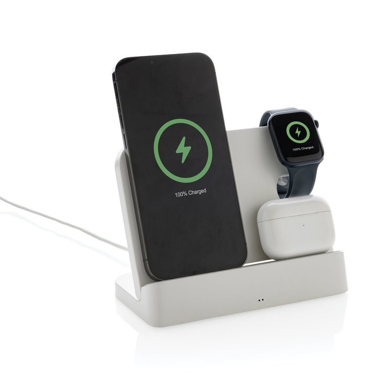 Load image into Gallery viewer, Joltz RCS recycled plastic dual 15W charger with iWatch slot - Custom Wood Designs
