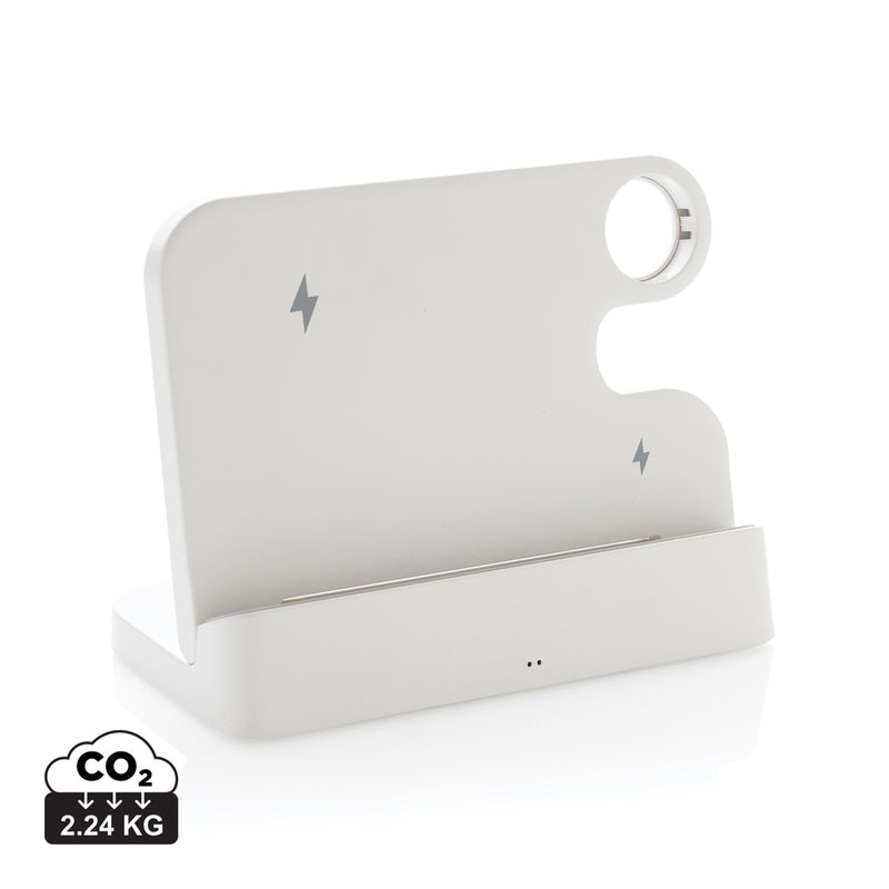 Load image into Gallery viewer, Joltz RCS recycled plastic dual 15W charger with iWatch slot - Custom Wood Designs
