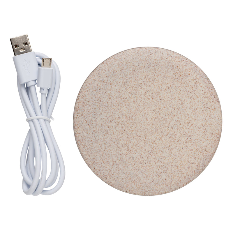 Load image into Gallery viewer, 5W Wheat straw wireless charger - Custom Wood Designs
