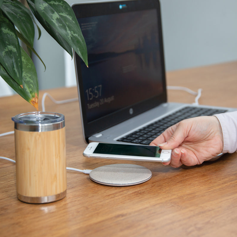 Load image into Gallery viewer, 5W Wheat straw wireless charger - Custom Wood Designs
