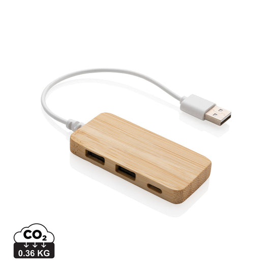 Bamboo hub with Type-C - Custom Wood Designs
