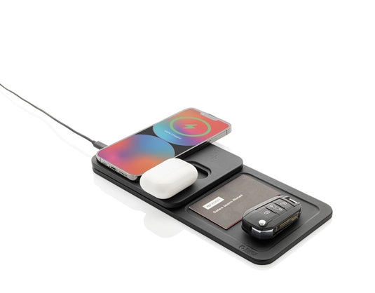 Swiss Peak 3 in 1 RCS recycled PU wireless charger desk tray - Custom Wood Designs