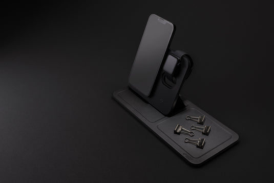 Swiss Peak 3 in 1 RCS recycled PU wireless charger desk tray - Custom Wood Designs