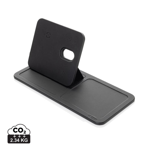 Swiss Peak 3 in 1 RCS recycled PU wireless charger desk tray - Custom Wood Designs