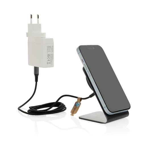 Terra aluminium 15W magnetic wireless charging phone stand - Custom Wood Designs Terra aluminium 15W magnetic wireless charging phone stand