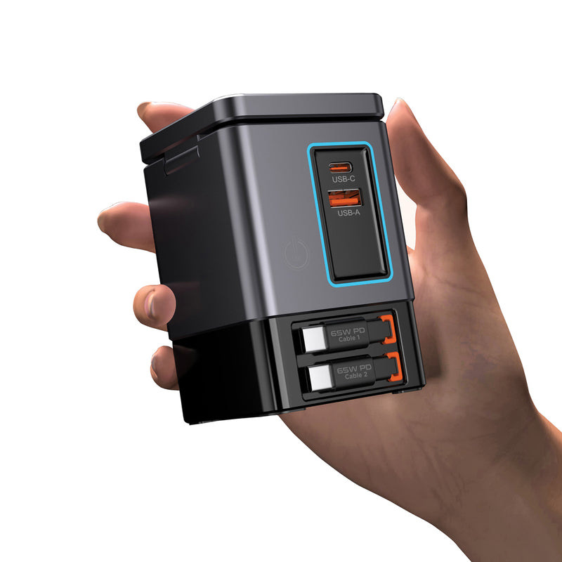 Load image into Gallery viewer, Urban Vitamin Sacramento 105W GAN charger+retractable cables - Custom Wood Designs Urban Vitamin Sacramento 105W GAN charger+retractable cables
