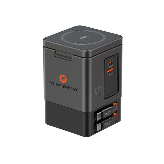 Urban Vitamin Sacramento 105W GAN charger+retractable cables - Custom Wood Designs Urban Vitamin Sacramento 105W GAN charger+retractable cables