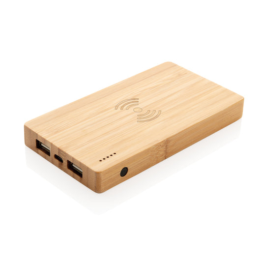 Bamboo 4.000 mAh wireless 5W Powerbank - Custom Wood Designs