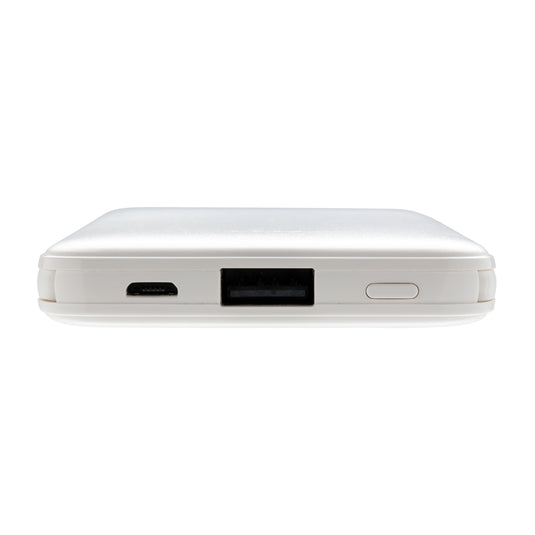 XD Collection 5,000 mAh pocket powerbank with integrated cables, compact portable charger for phones and tablets.