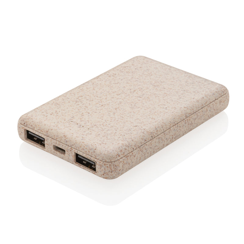 Load image into Gallery viewer, Wheat Straw 5.000 mAh Pocket Powerbank - Custom Wood Designs
