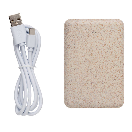 Wheat Straw 5.000 mAh Pocket Powerbank - Custom Wood Designs