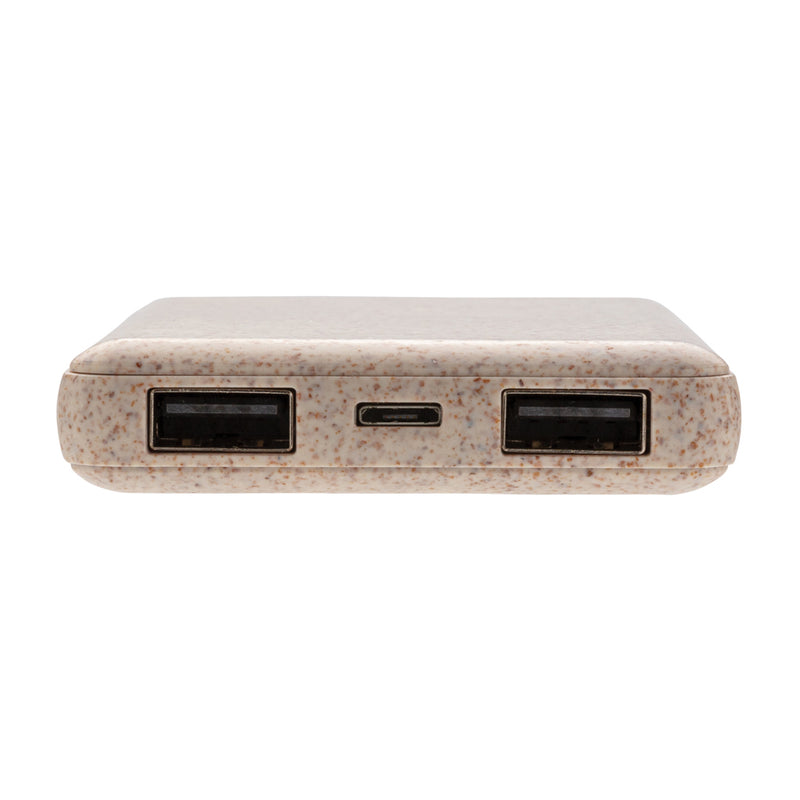 Load image into Gallery viewer, Wheat Straw 5.000 mAh Pocket Powerbank - Custom Wood Designs
