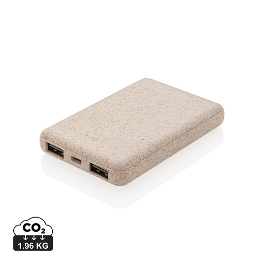 Wheat Straw 5.000 mAh Pocket Powerbank - Custom Wood Designs