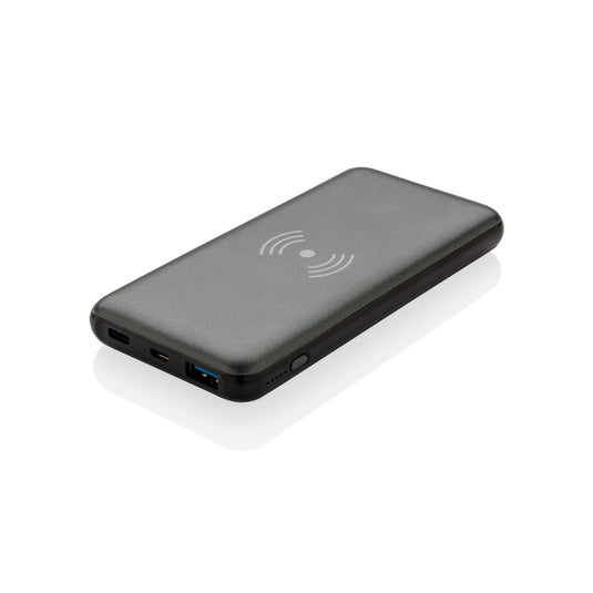 XD Collection 10,000 mAh fast charging wireless powerbank with 10W power and PD for phones and tablets.