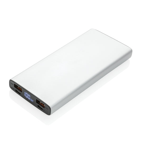 XD Collection aluminium 18W 10,000mAh PD powerbank for phones and tablets, sleek portable charging accessory.