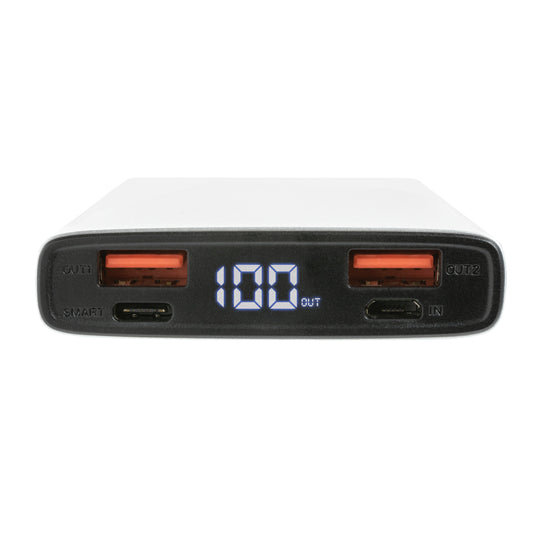 XD Collection aluminium 18W 10,000mAh PD powerbank for phones and tablets, sleek portable charging accessory.