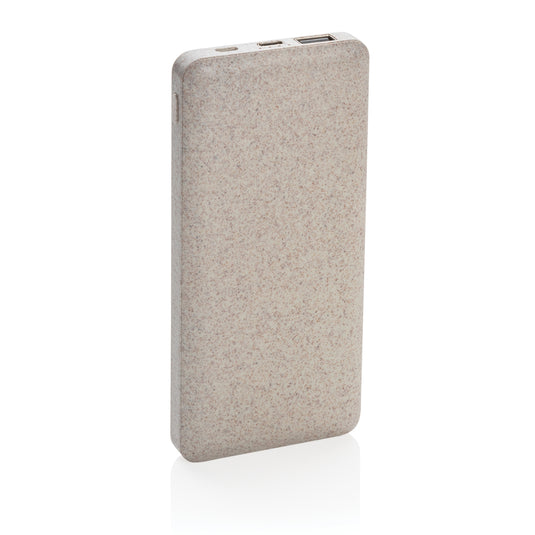 XD Collection 10,000mAh wheat straw powerbank for phone and tablet accessories, featuring eco-friendly design and portable charging.