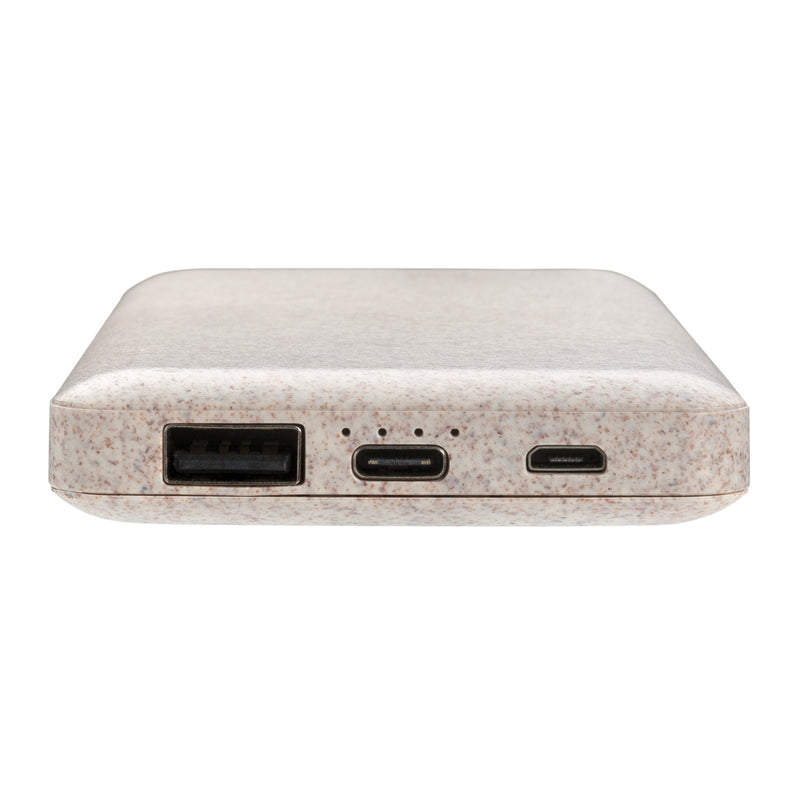 Load image into Gallery viewer, XD Collection 10,000mAh wheat straw powerbank for phone and tablet charging, eco-friendly design and portable size.
