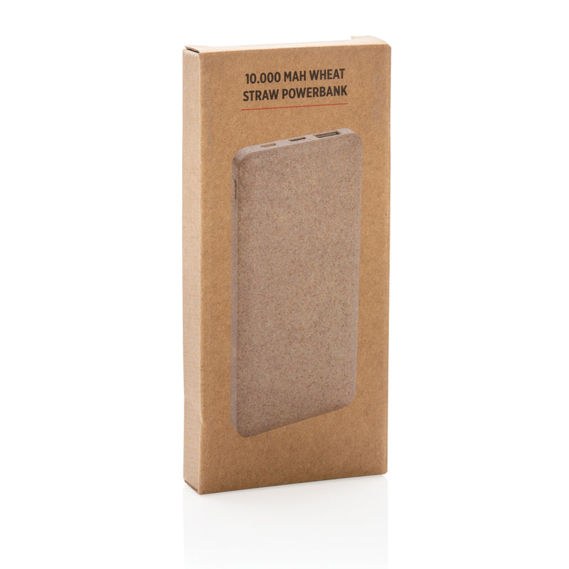 Load image into Gallery viewer, XD Collection 10,000mAh wheat straw powerbank for phones and tablets, eco-friendly portable charging accessory.
