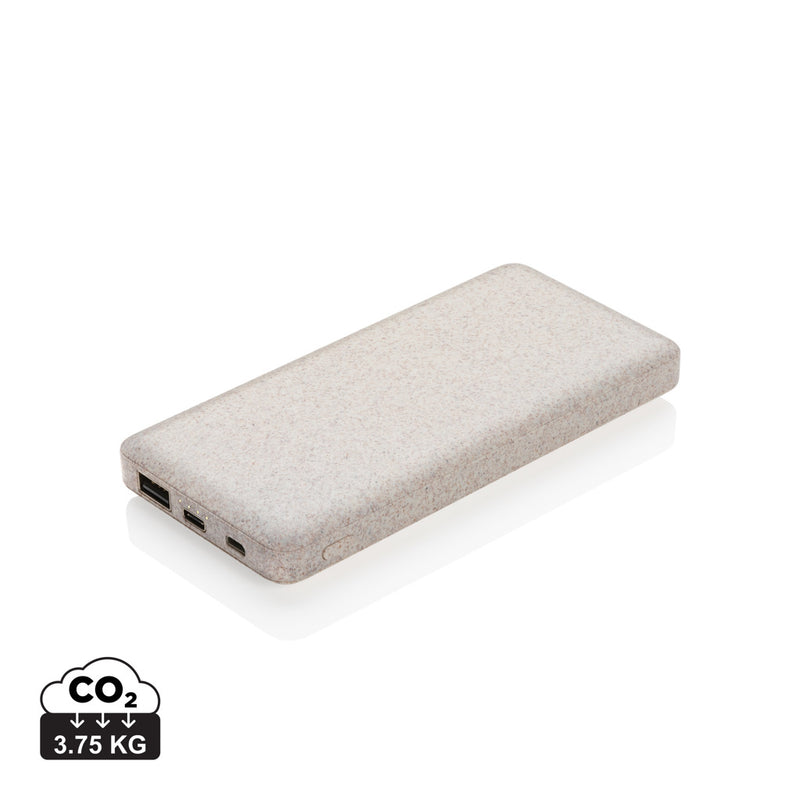 Load image into Gallery viewer, XD Collection 10,000mAh wheat straw powerbank for phones and tablets, eco-friendly portable charging device
