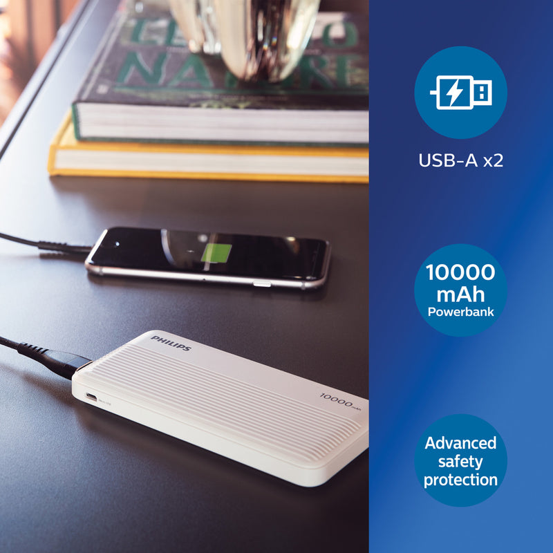Load image into Gallery viewer, Philips 10.000 mAh slim powerbank - Custom Wood Designs

