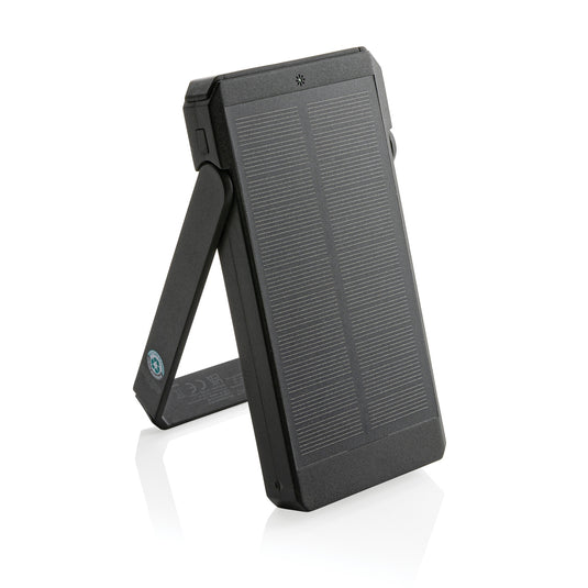 Skywave RCS recycled plastic solar powerbank 10000mAh from XD Xclusive, showing the portable solar-powered phone and tablet charger.