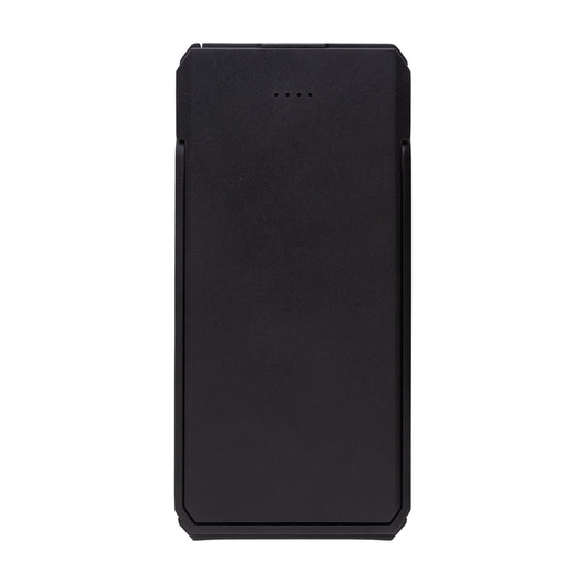 Skywave RCS recycled plastic solar powerbank 10,000mAh by XD Xclusive with USB ports, showcasing its eco-friendly design and compact size.