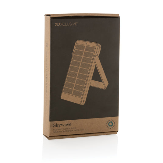 Skywave RCS recycled plastic solar powerbank 10000mAh from XD Xclusive, showing the portable phone and tablet charging device.